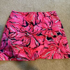 Lilly Pulitzer Marigold "Flirty Print" Skirt/Skort Hot Pink/Navy Floral Size 4